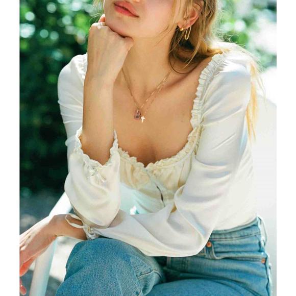 NEW MERRIT CHARLES dakota top in ivory - Picture 4 of 4